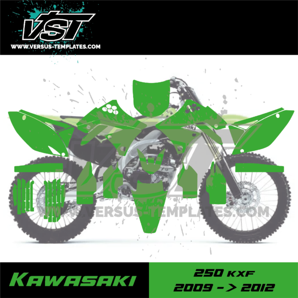 gabarit template kawasaki 250 kxf 2009 2010 2011 2012 VST vectoriel