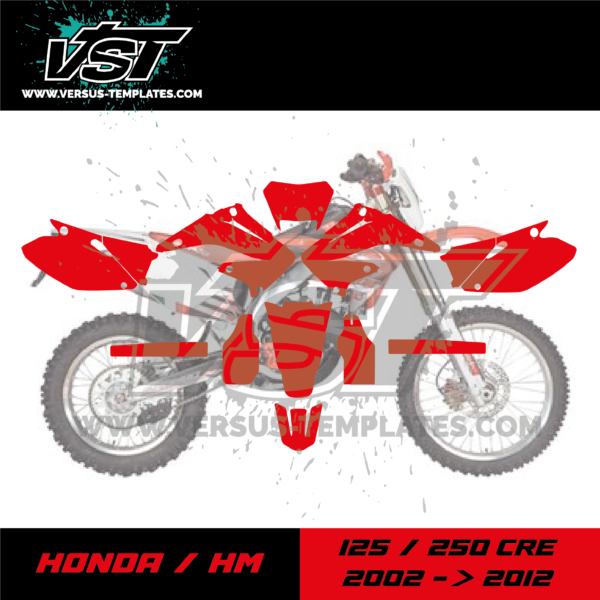 gabarit template schablone modelo szablon honda hm 125 250 cre 2002 2003 2004 2005 2006 2007 2008 2009 2010 2011 2012 VST vectoriel 2