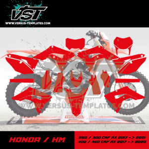 gabarit template schablone modelo szablon honda hm 250 300 400 450 crf rx 2017 2018 2019 2020 2021 VST vectoriel 2