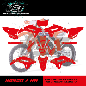 gabarit template schablone modelo szablon honda hm 250 300 400 450 crf rx 2021 2022 2023 2024 2025 VST vectoriel