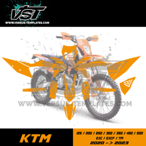 gabarit template schablone modelo szablon ktm 125 200 250 300 350 450 500 exc excf tpi 2020 2021 2022 2023 VST vectoriel_Plan de travail 1