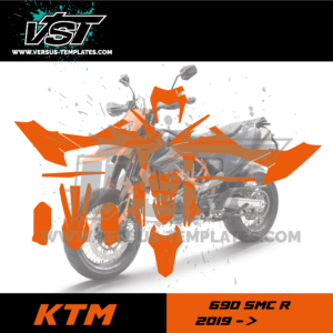 gabarit template schablone modelo szablon ktm 690 smc r 2019 2020 2021 2022 2023 2024 VST vectoriel