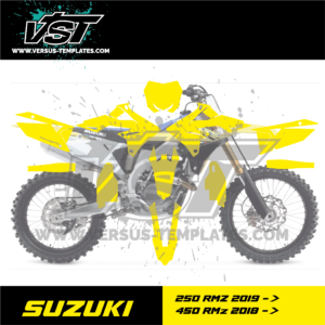 gabarit template schablone modelo szablon suzuki 250 450 rmz 2018 2019 2020 2021 2022 2023 2024 2025 VST vectoriel