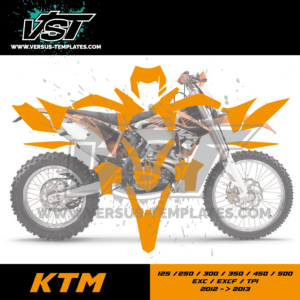 gabarit template ktm 125 200 250 300 350 450 500 exc excf tpi 2012 2013 VST vectoriel